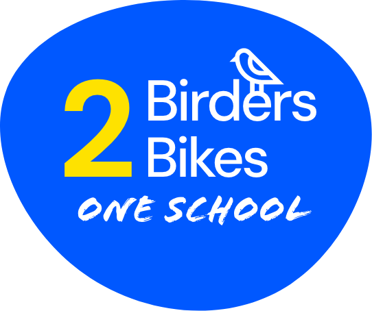 two birders two bikes one school